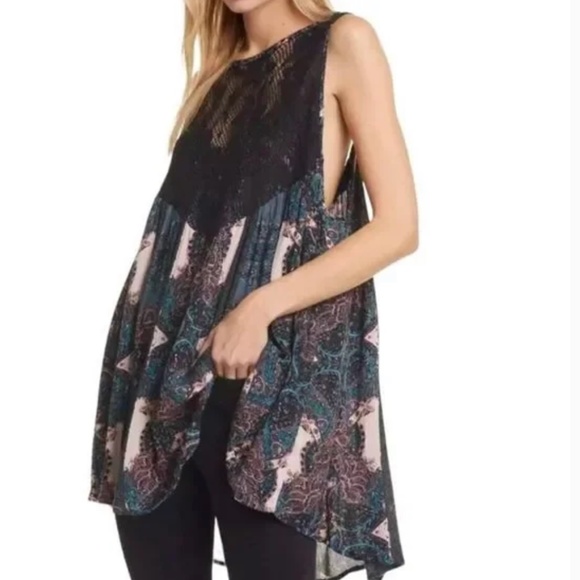 Free People Count Me In Trapeze in Black Combo - Picture 2 of 6